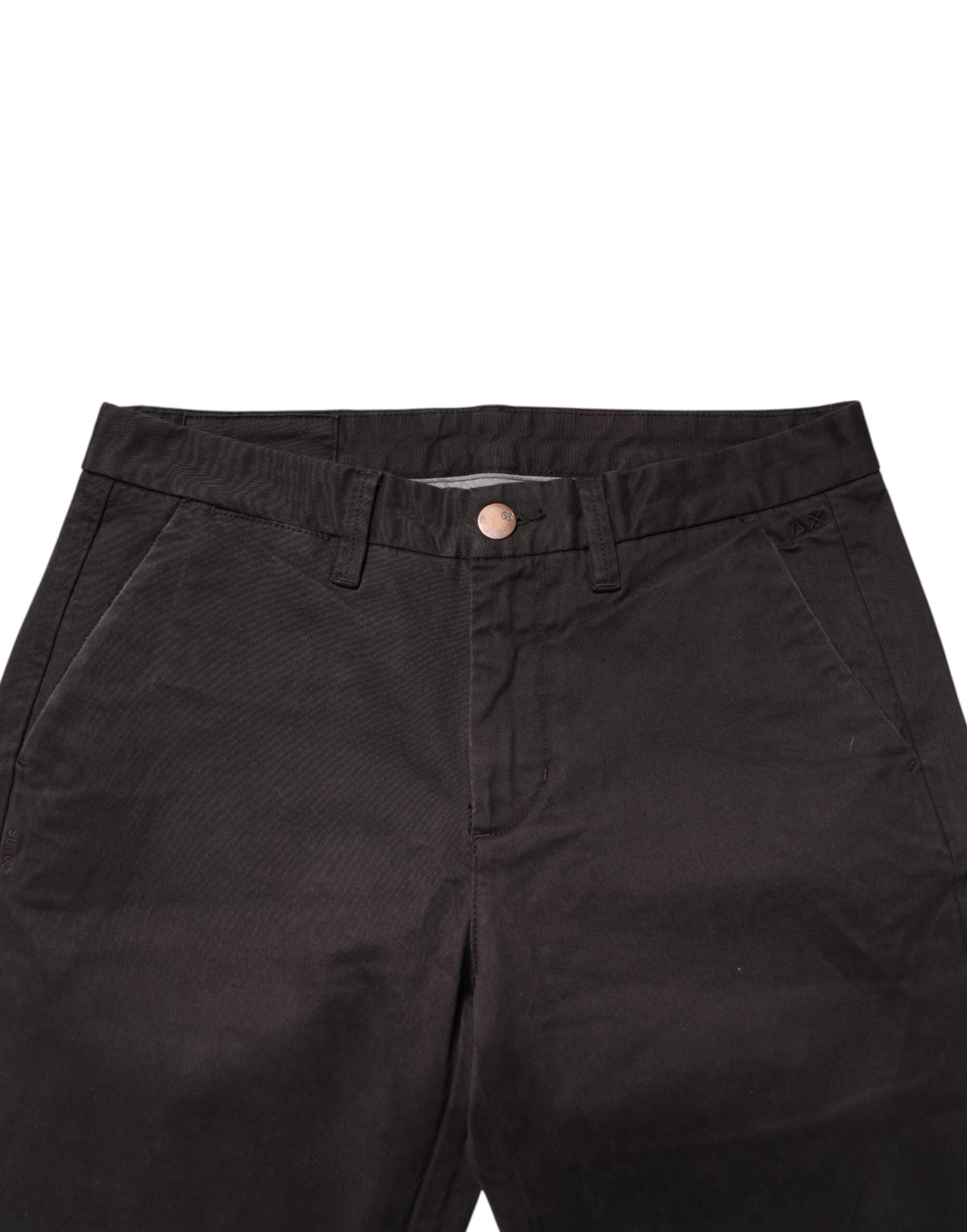 Dark Brown Cotton Stretch Skinny Mid Waist Men Trouser Pants