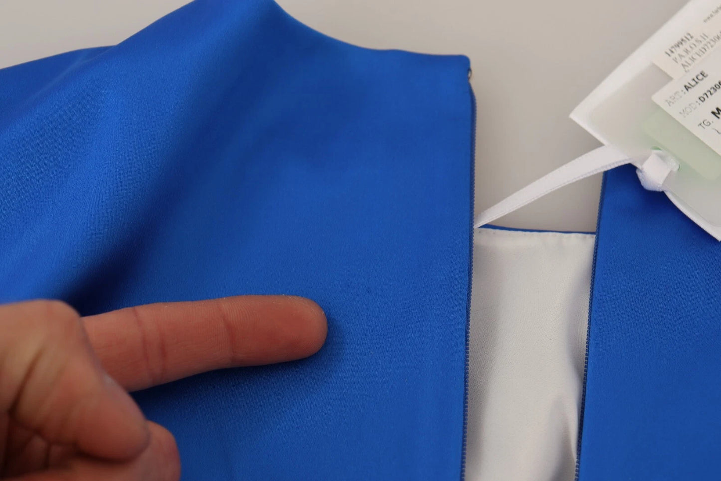 Acetate Royal Blue Roundneck Sleeveless Sheath Midi Dress