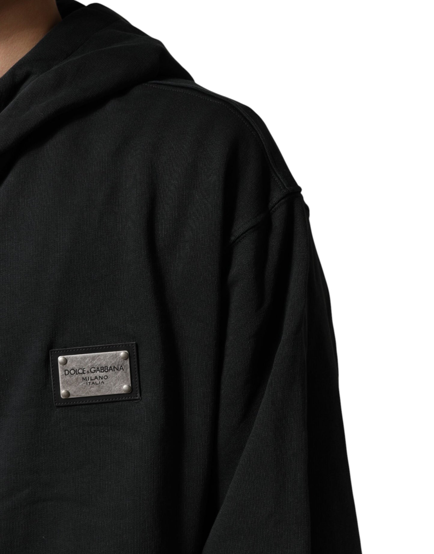 Black Logo Zipped Hooded Sweatshirt Sweater