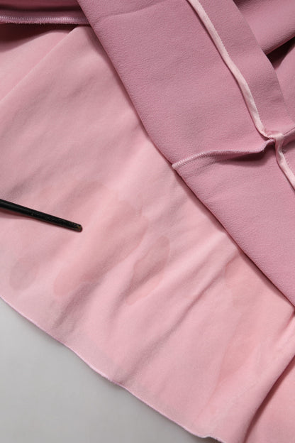 Pink Viscose Sleeveless Sheath Midi Dress