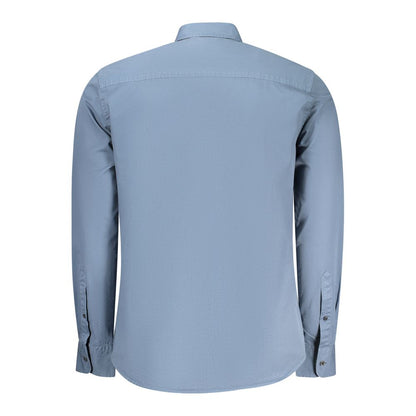 Blue Cotton Men Shirt