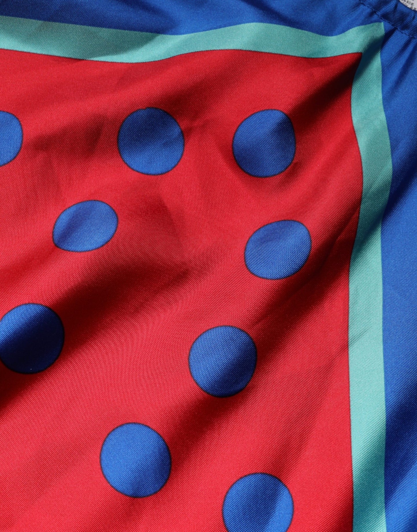 Multicolor Polka Dot Tie Halter Blouse  Top