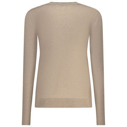 Beige Viscose Women Sweater