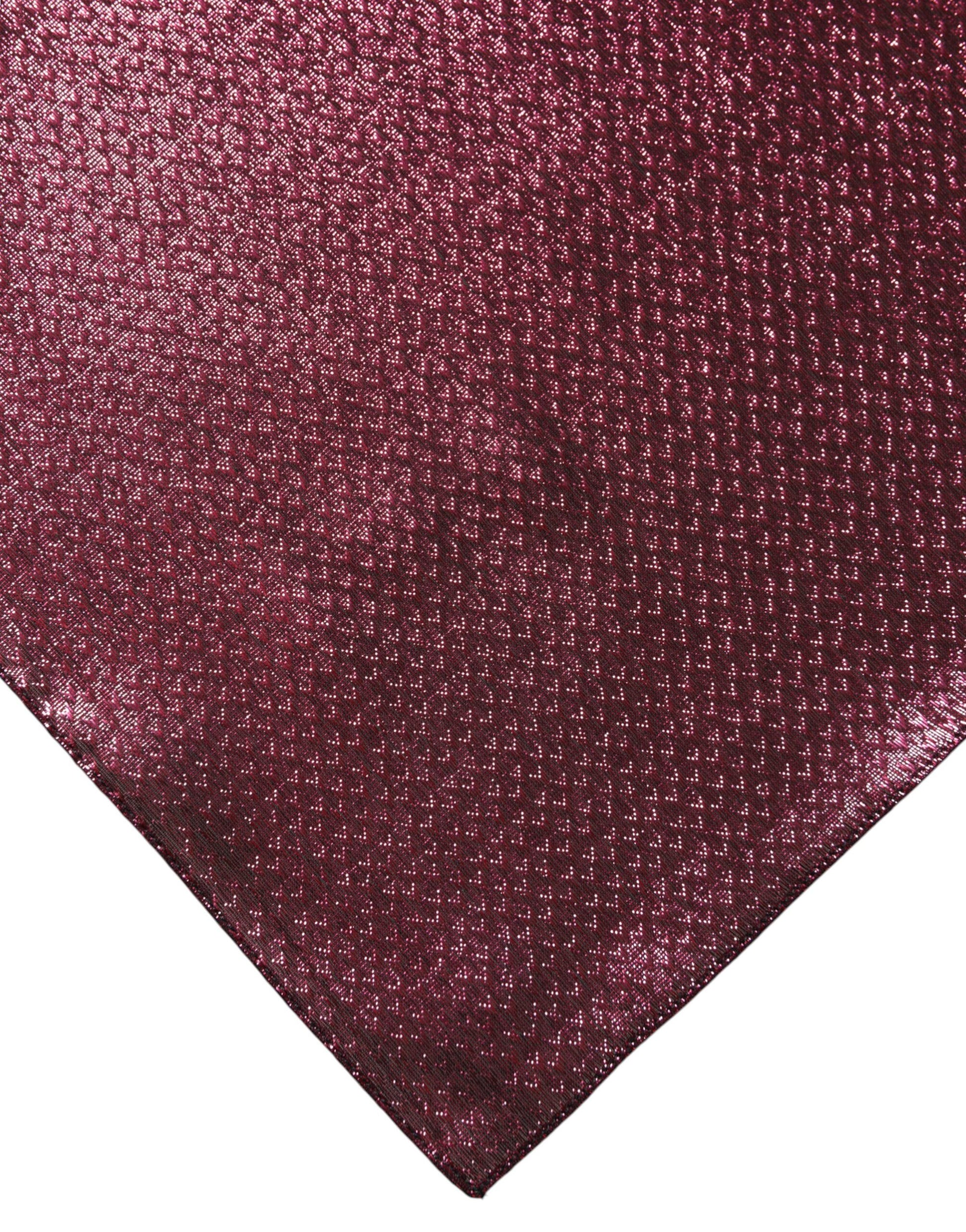 Metallic Pink Silk Square Foulard Scarf
