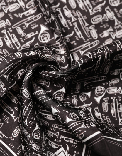 Brown Jazz Club Square Handkerchief Men 32cm x 31cm Scarf