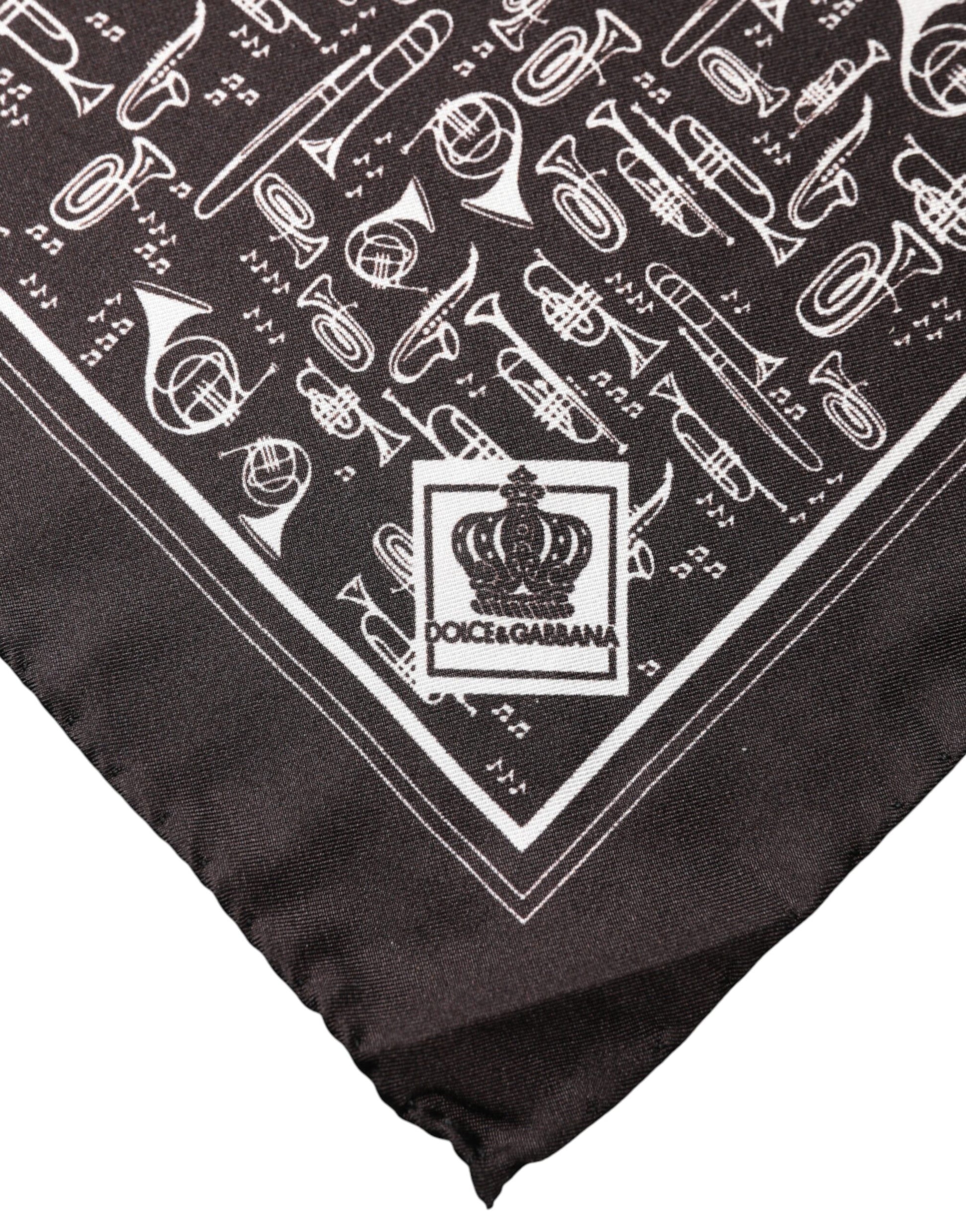 Brown Jazz Club Square Handkerchief Men 32cm x 31cm Scarf