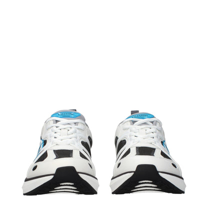 White Fabric Athletic Sneakers