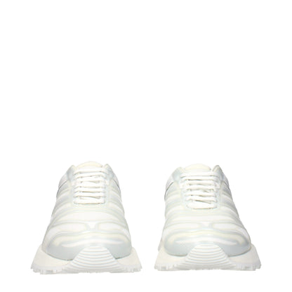 White Fabric Athletic Sneakers