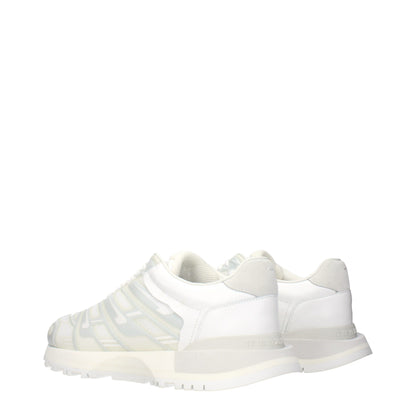 White Fabric Athletic Sneakers