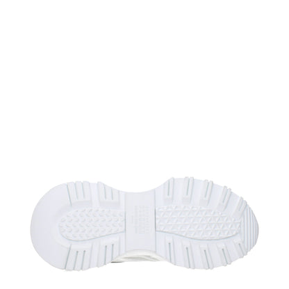 White Fabric Athletic Sneakers