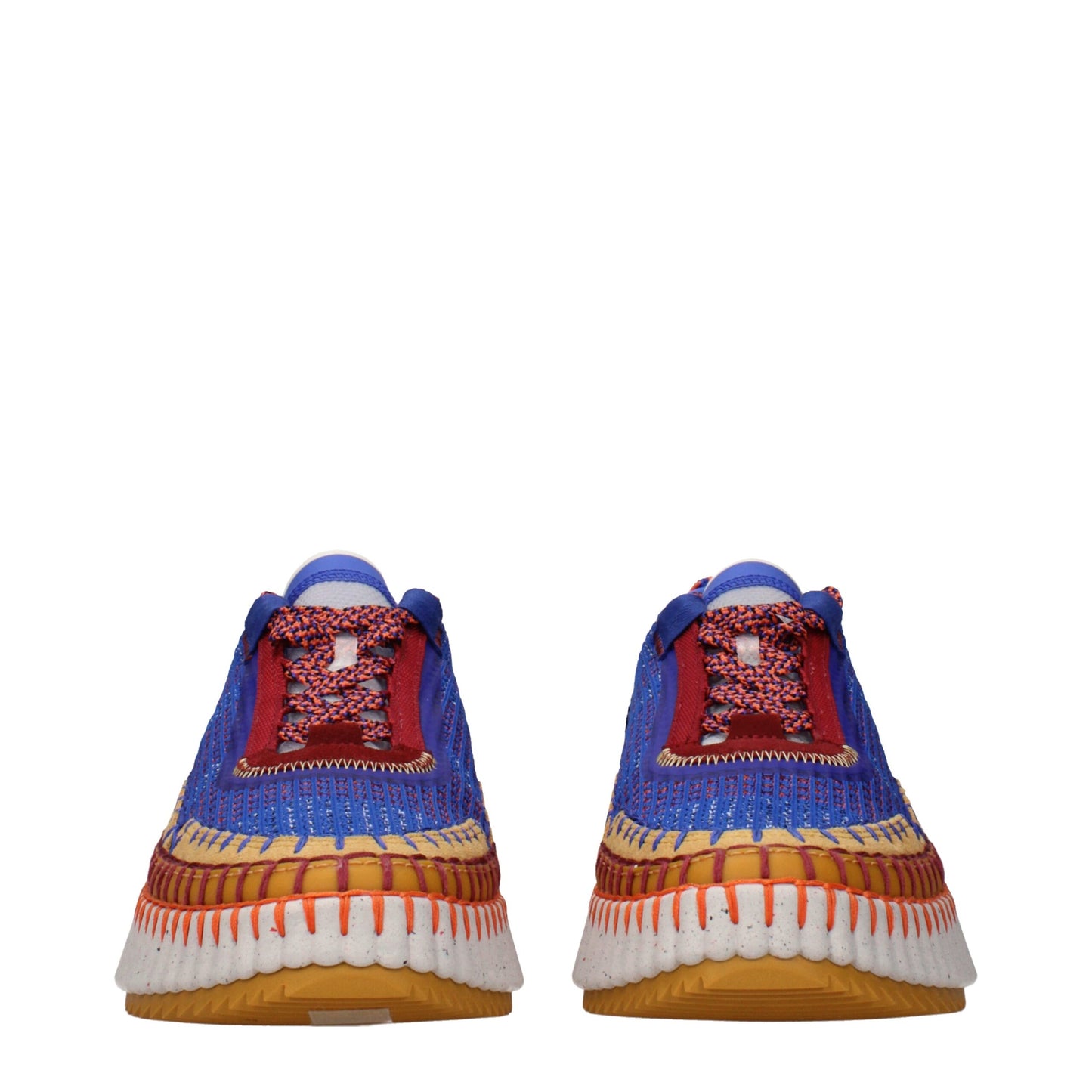 Blue Fabric Chunky Sneakers