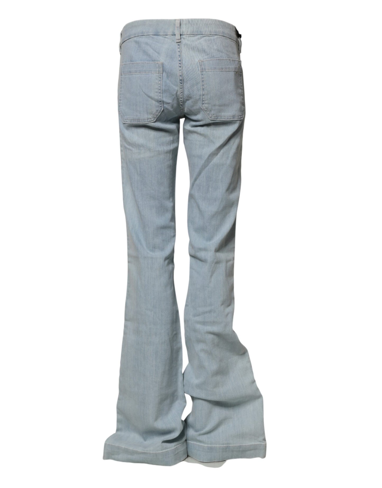 Light Blue Boot Cut Mid Waist Denim Casual Jeans