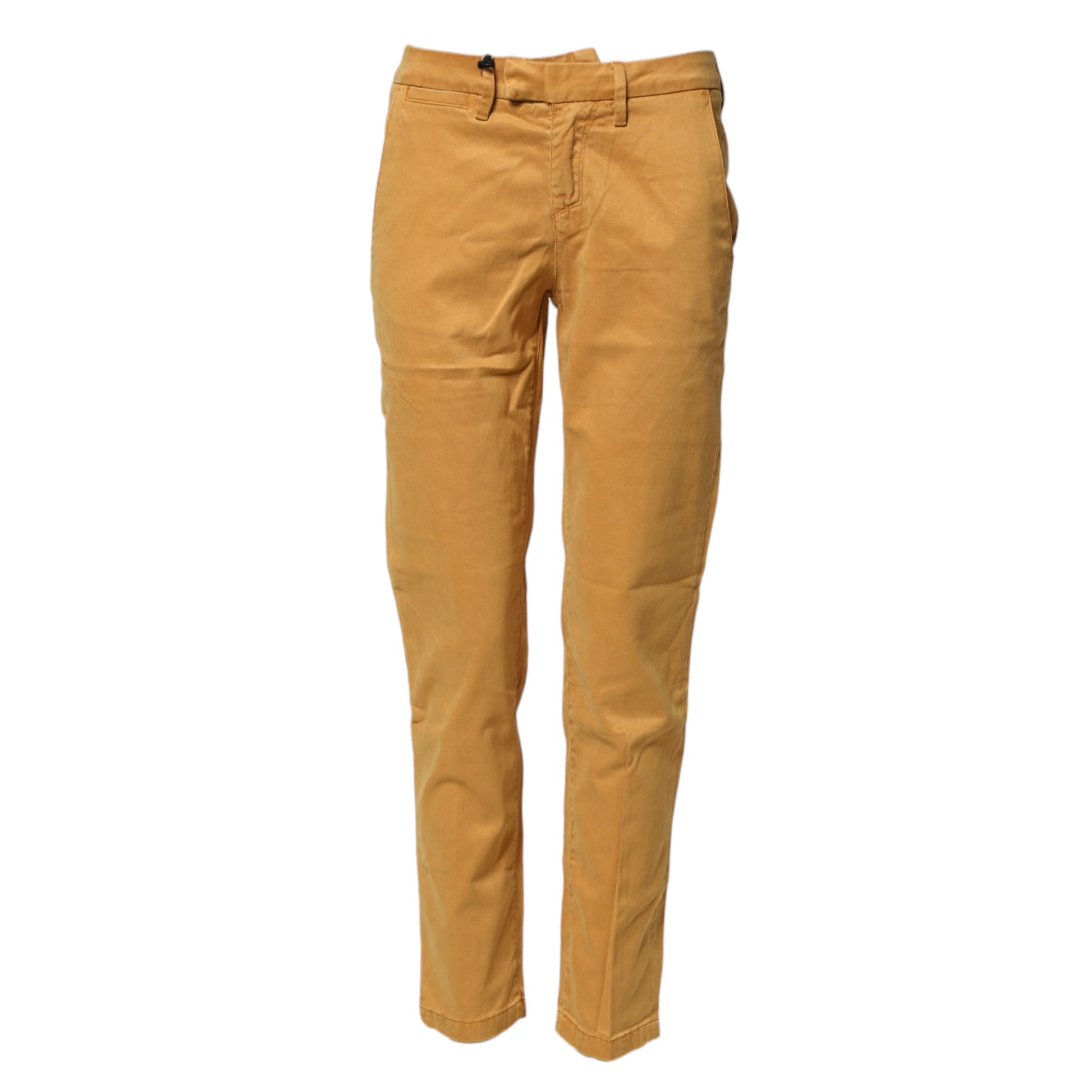 Beige Tapered Mid Waist Chino Casual Trouser Pants