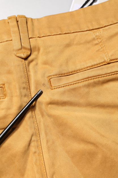 Beige Tapered Mid Waist Chino Casual Trouser Pants