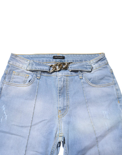 Light Blue Washed High Waist Bootcut Denim Jeans