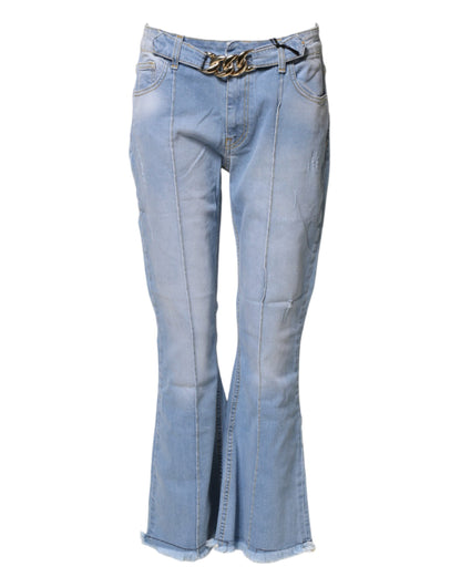 Light Blue Washed High Waist Bootcut Denim Jeans