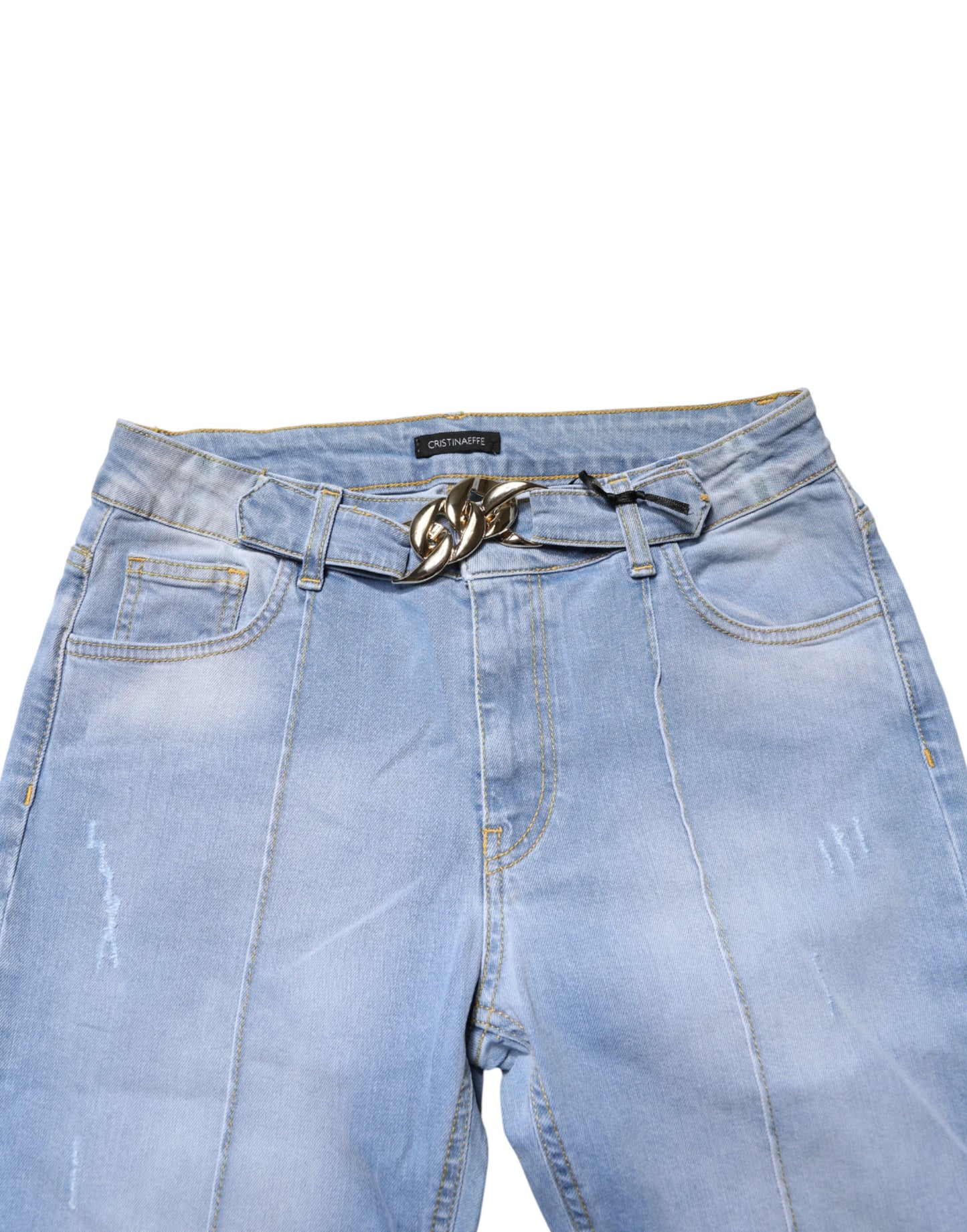 Light Blue Washed High Waist Bootcut Denim Jeans