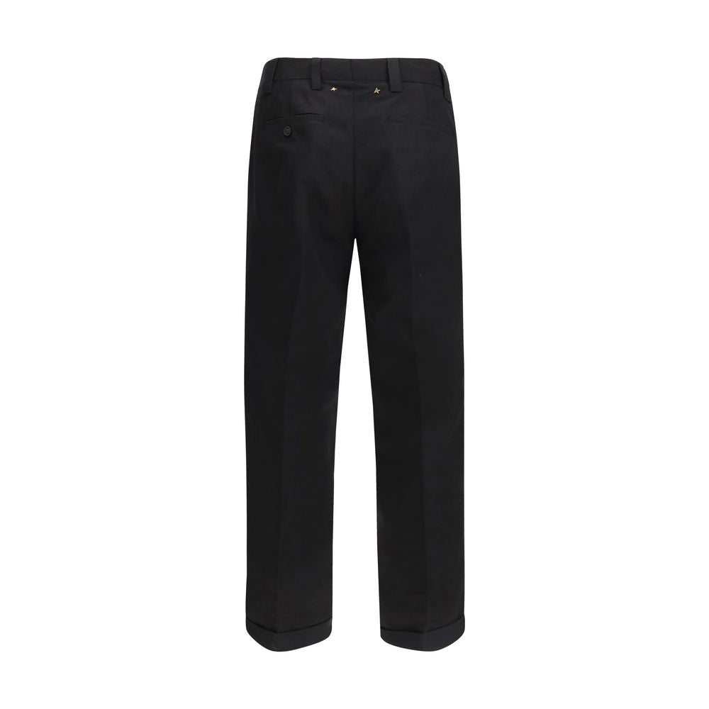 Black Cotton Chino Pants