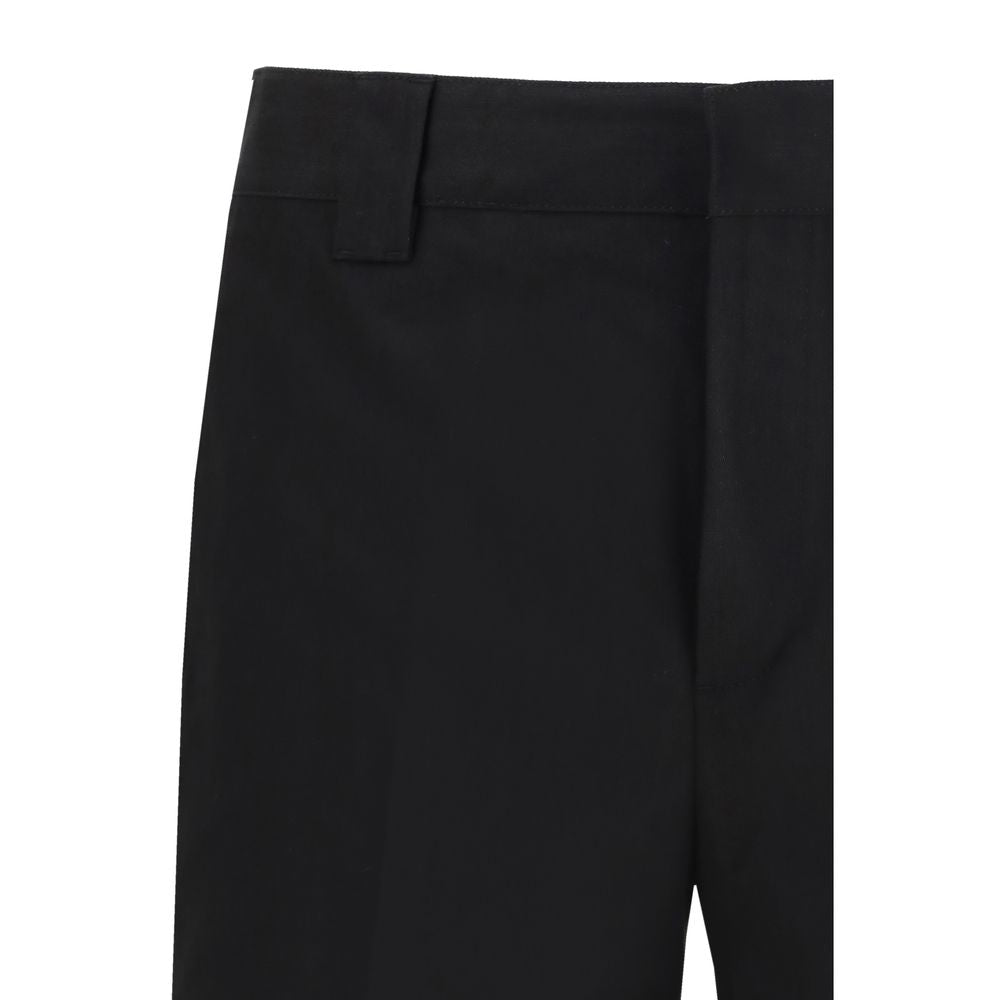 Black Cotton Chino Pants