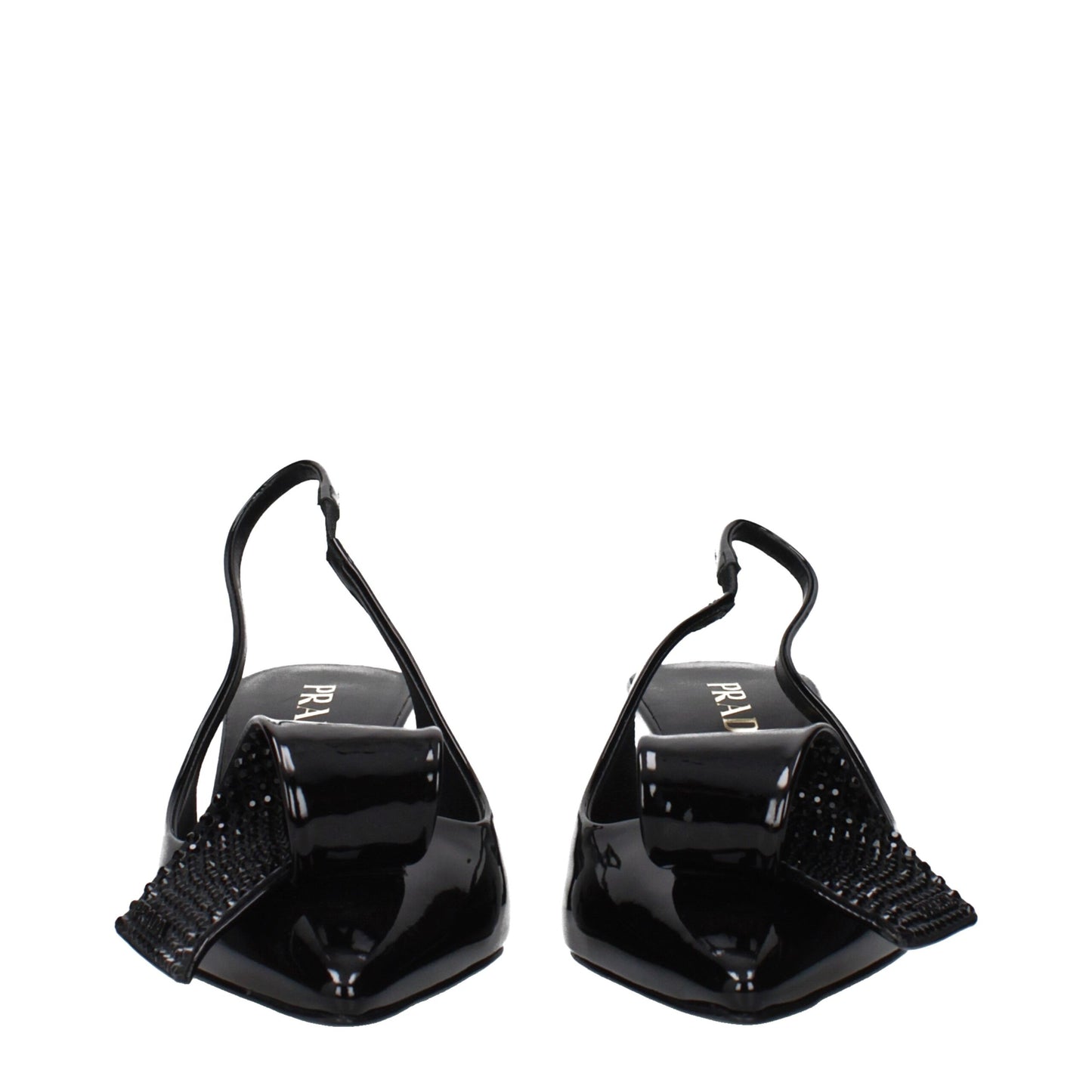 Black Leather Stiletto Heel Sandals