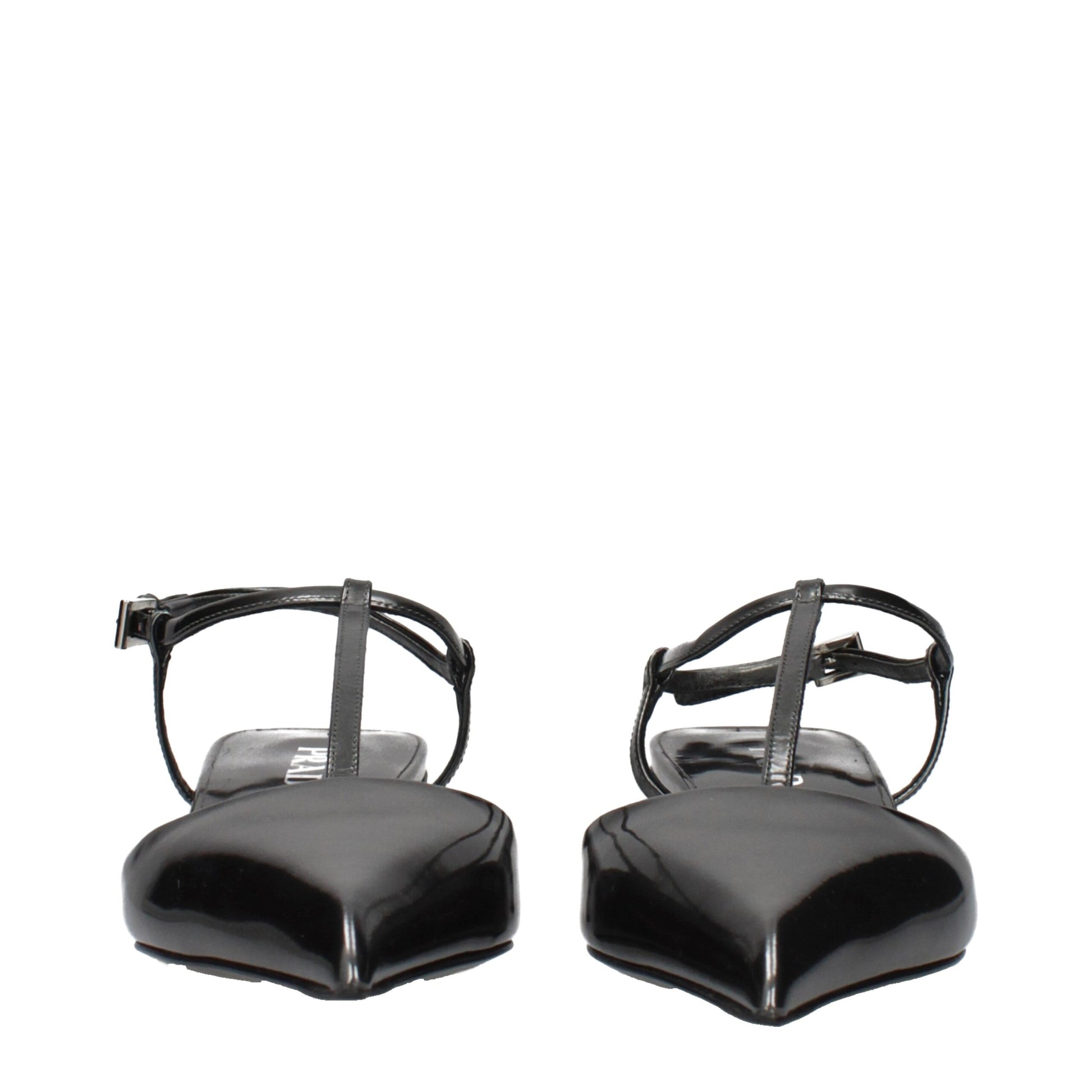 Gray Leather Flat Sandals