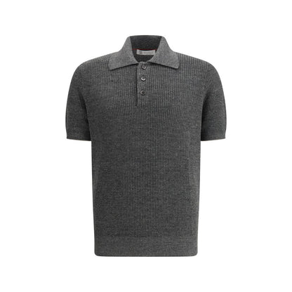 Gray Cotton Polo Shirt