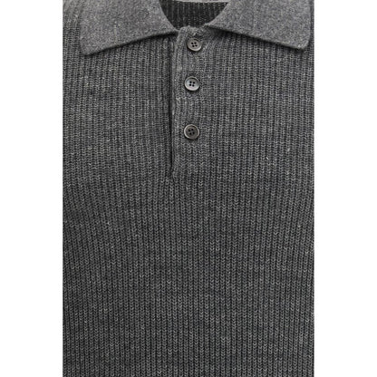 Gray Cotton Polo Shirt