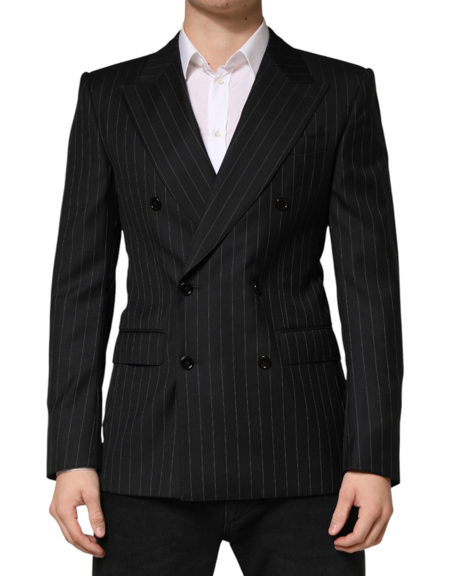 Black Stripes Double Breasted 2Button Blazer
