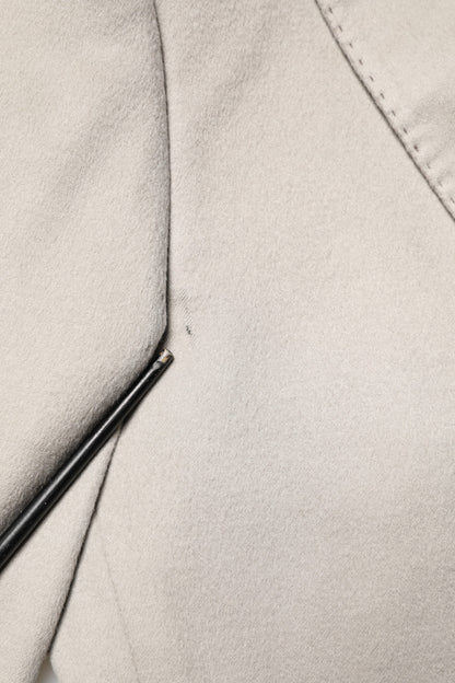 Gray Cashmere Single Breasted Jacket Blazer