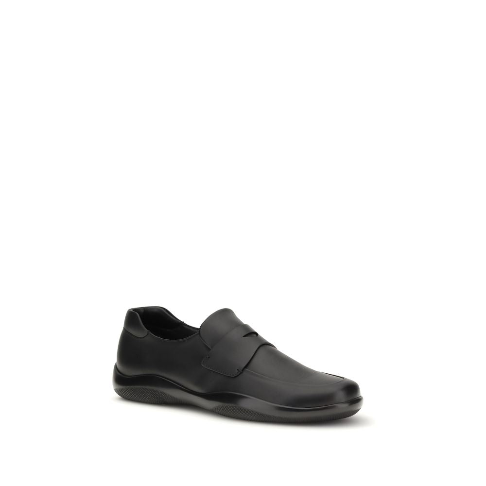 Black Calf Leather Bos Taurus Slip-On Loafers