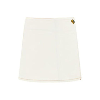 White Cotton Mini Skirt
