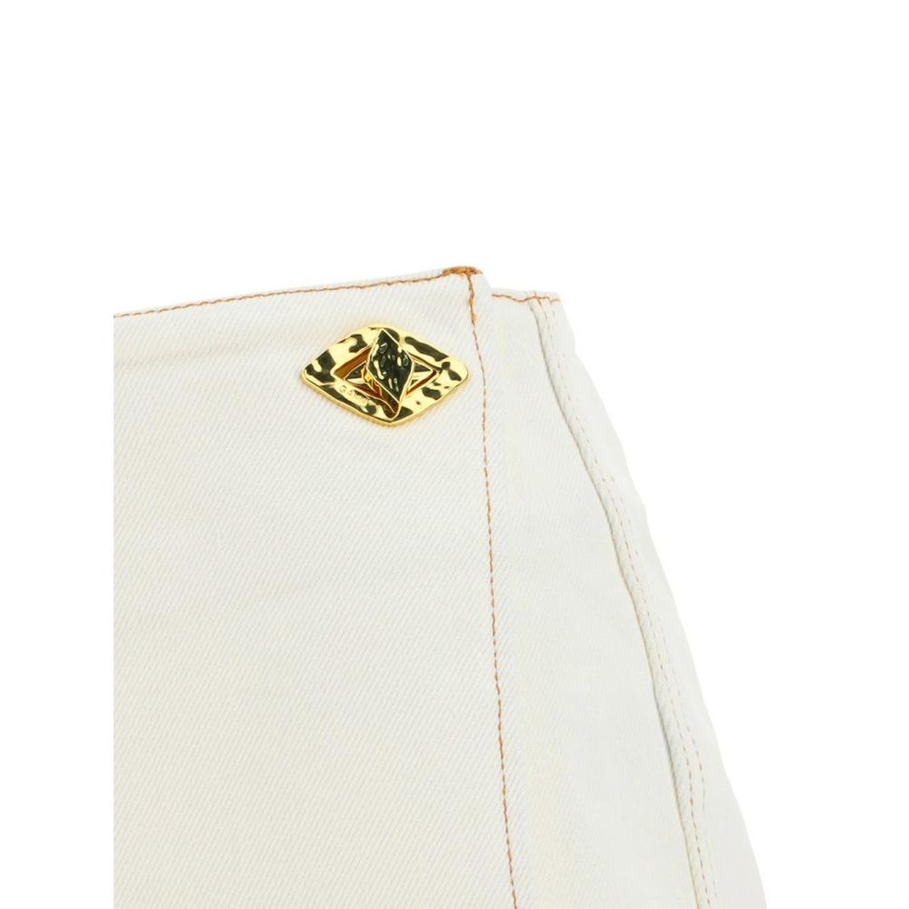 White Cotton Mini Skirt