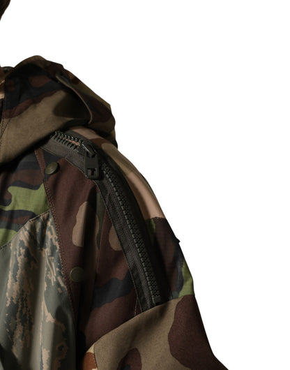 Multicolor Camouflage Hooded RainCoat Jacket
