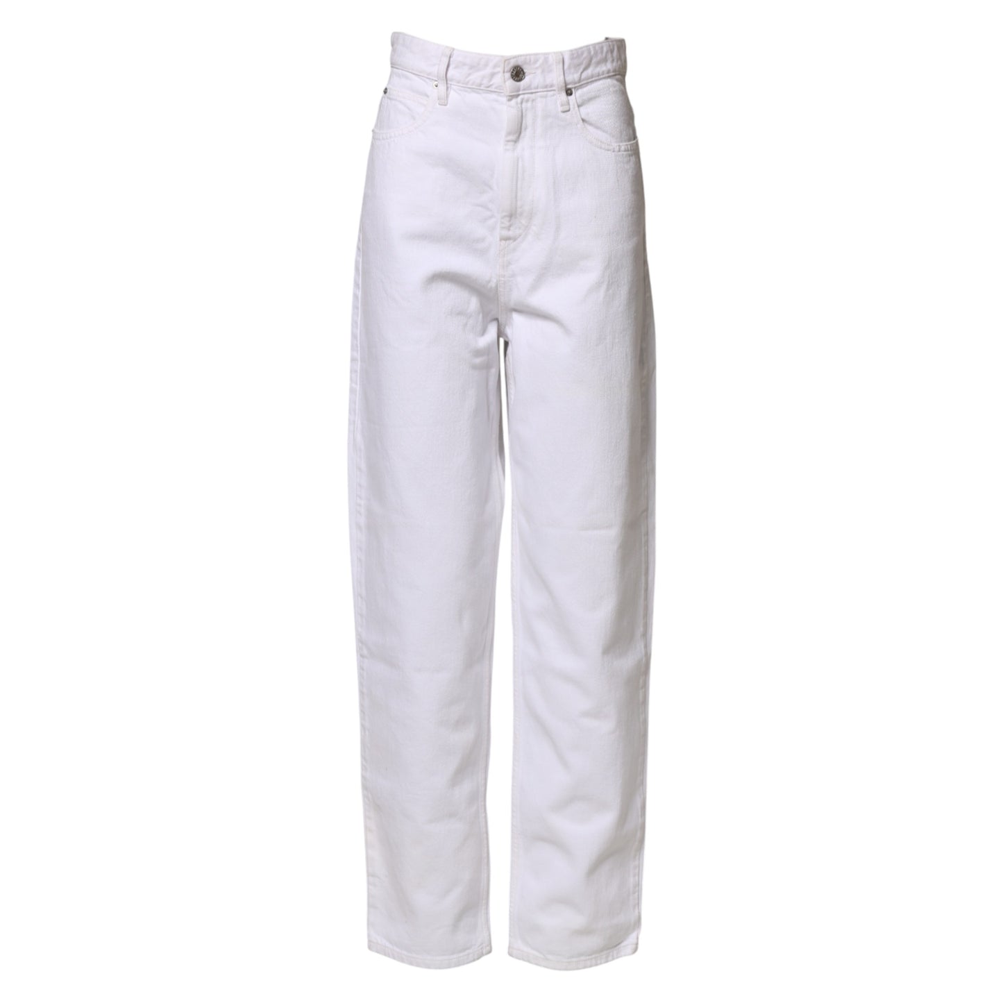 White High Waist Straight Denim Jeans