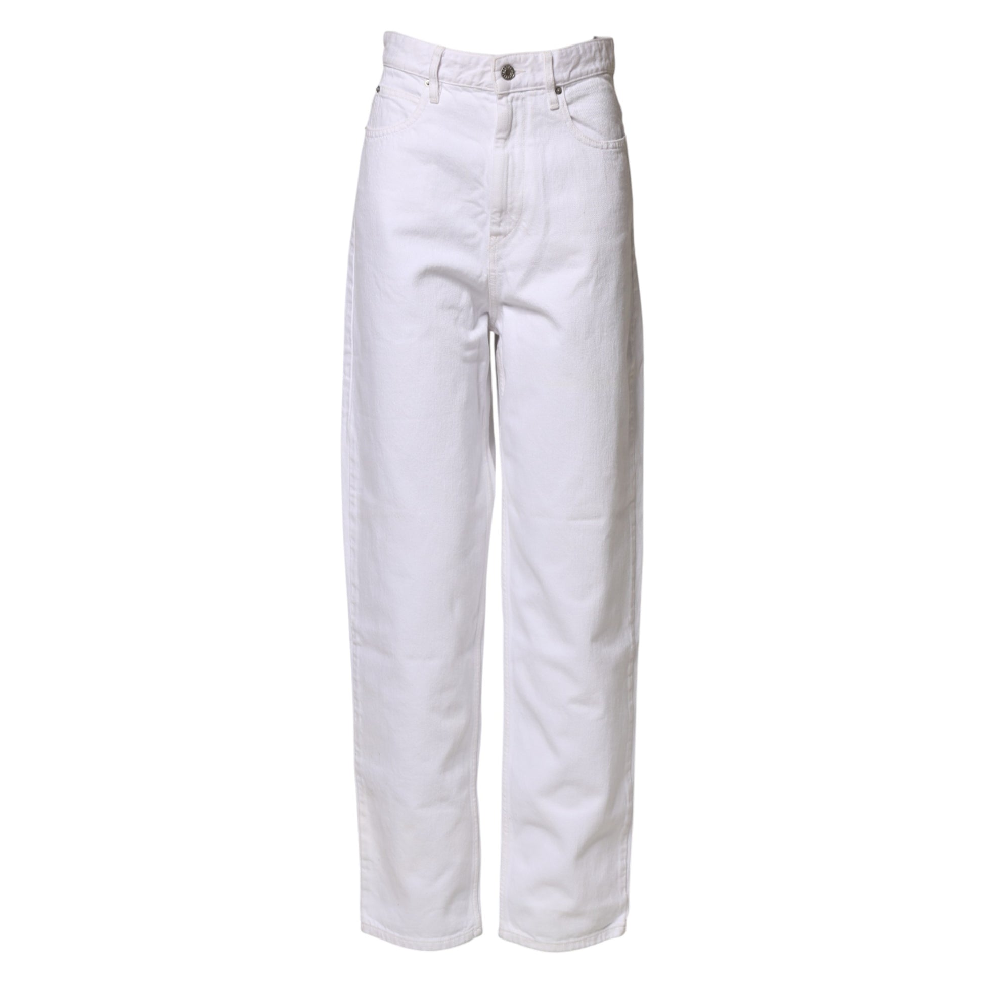 White High Waist Straight Denim Jeans