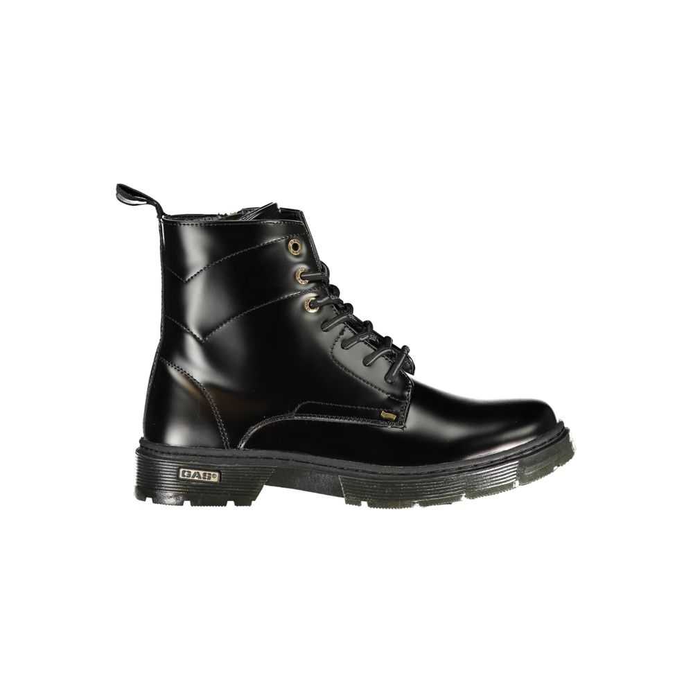 Black Polyurethane Women Ankle Boot