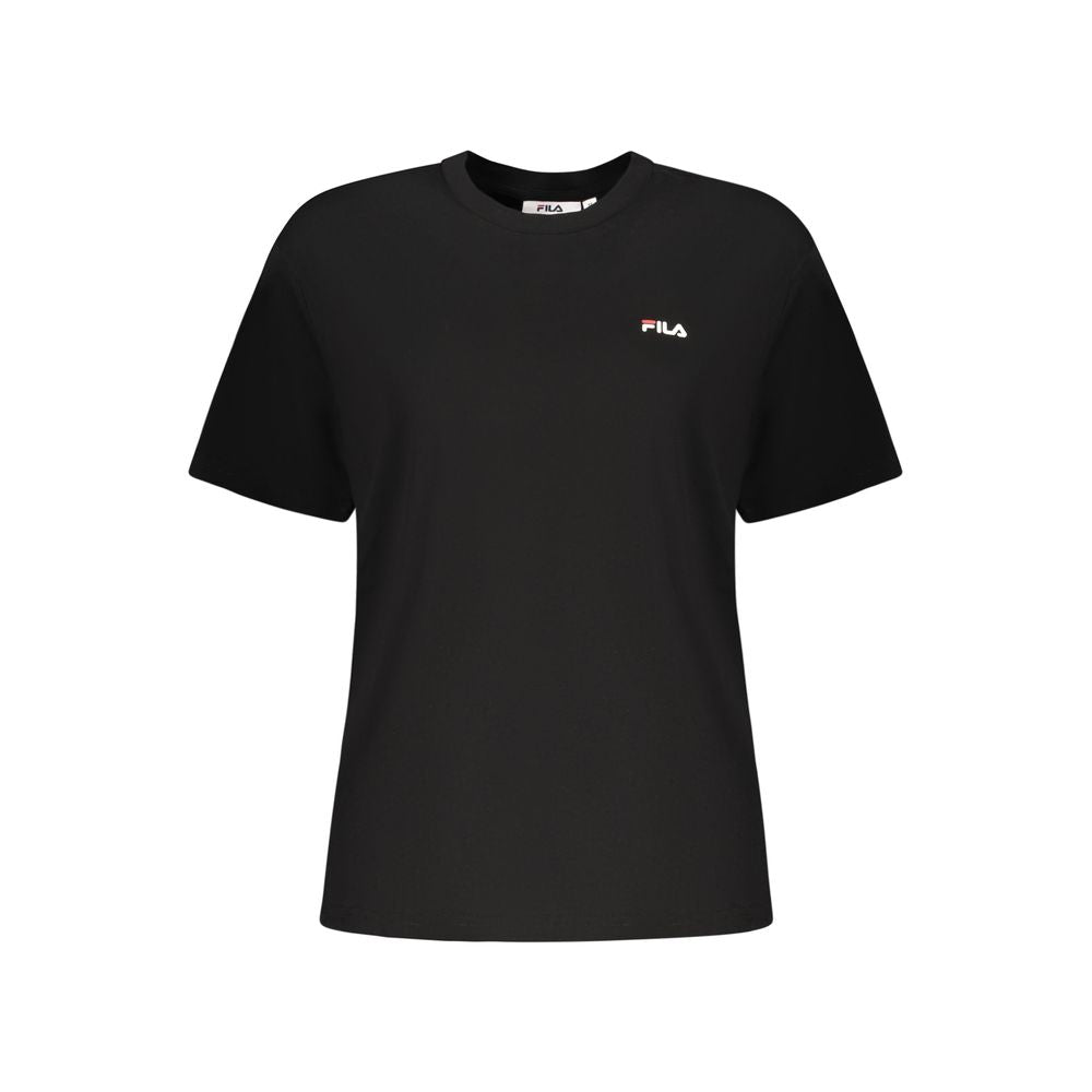 Black Cotton Women T-Shirt