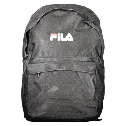 Black Polyester Men Backpack