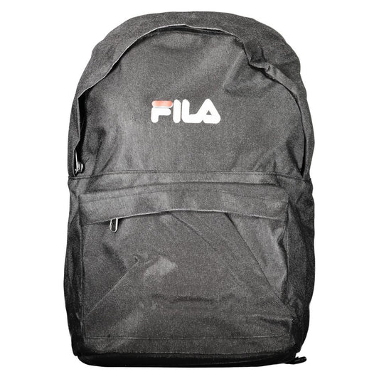 Black Polyester Men Backpack