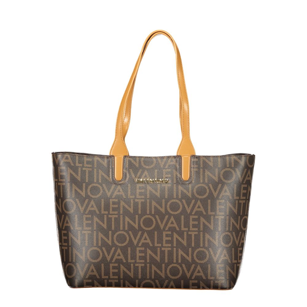 Marrone Polyurethane Women Handbag