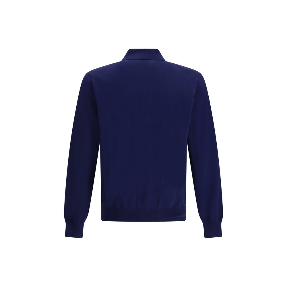 Blue Cotton Polo Shirt