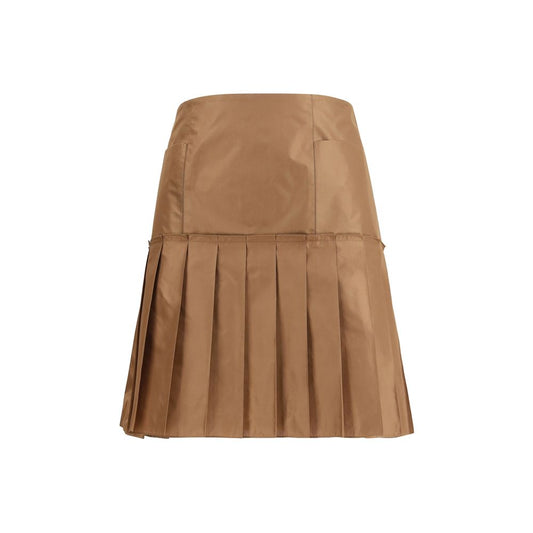 Brown Silk Mini Skirt