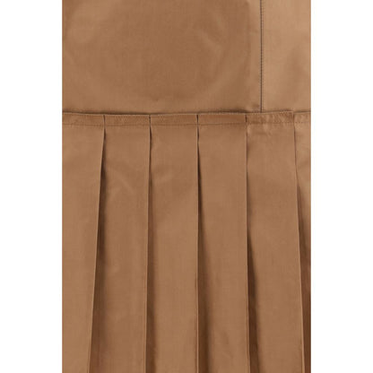 Brown Silk Mini Skirt
