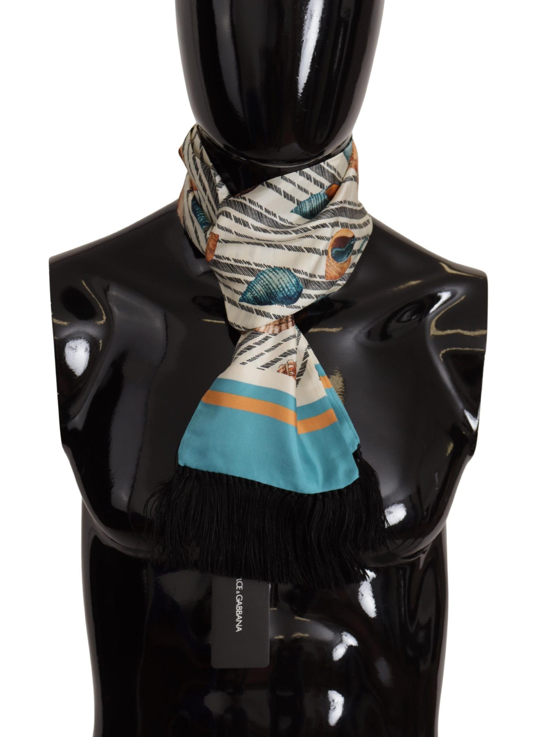 Multicolor Silk Seashell Printed Scarf