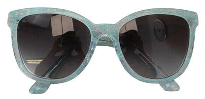 Elegant Blue Lace Detail Sunglasses