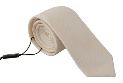 Elegant White Silk Men's Tie