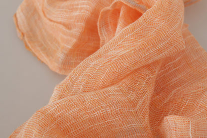 Elegant Peach Linen Scarf