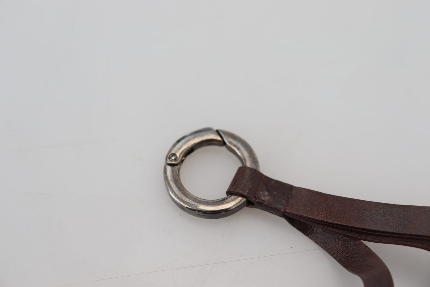 Elegant Brass & Leather Keychain Charm