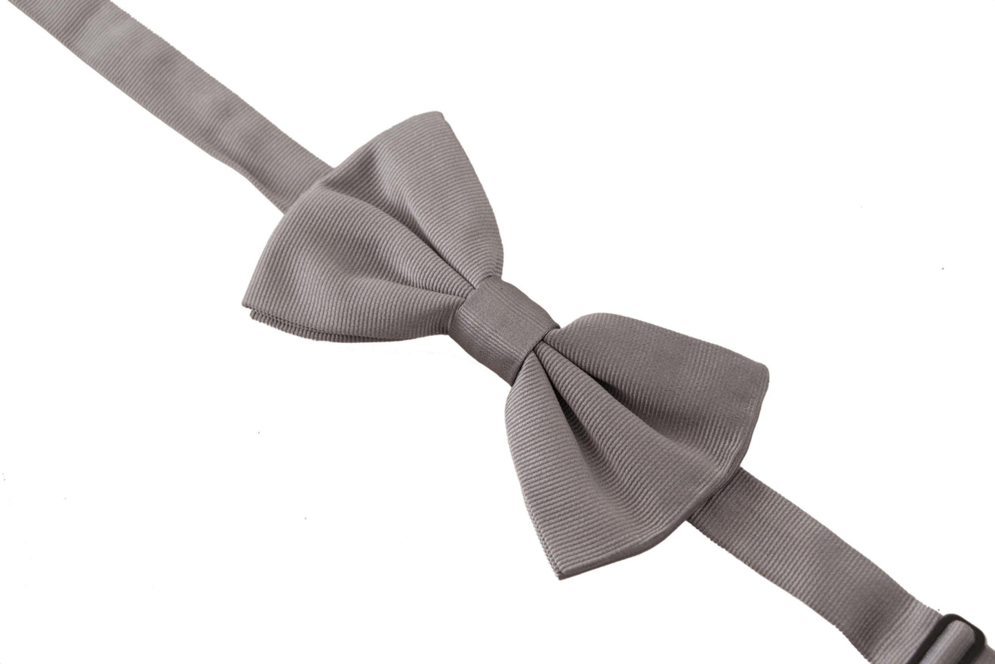 Elegant Gray Silk Bow Tie