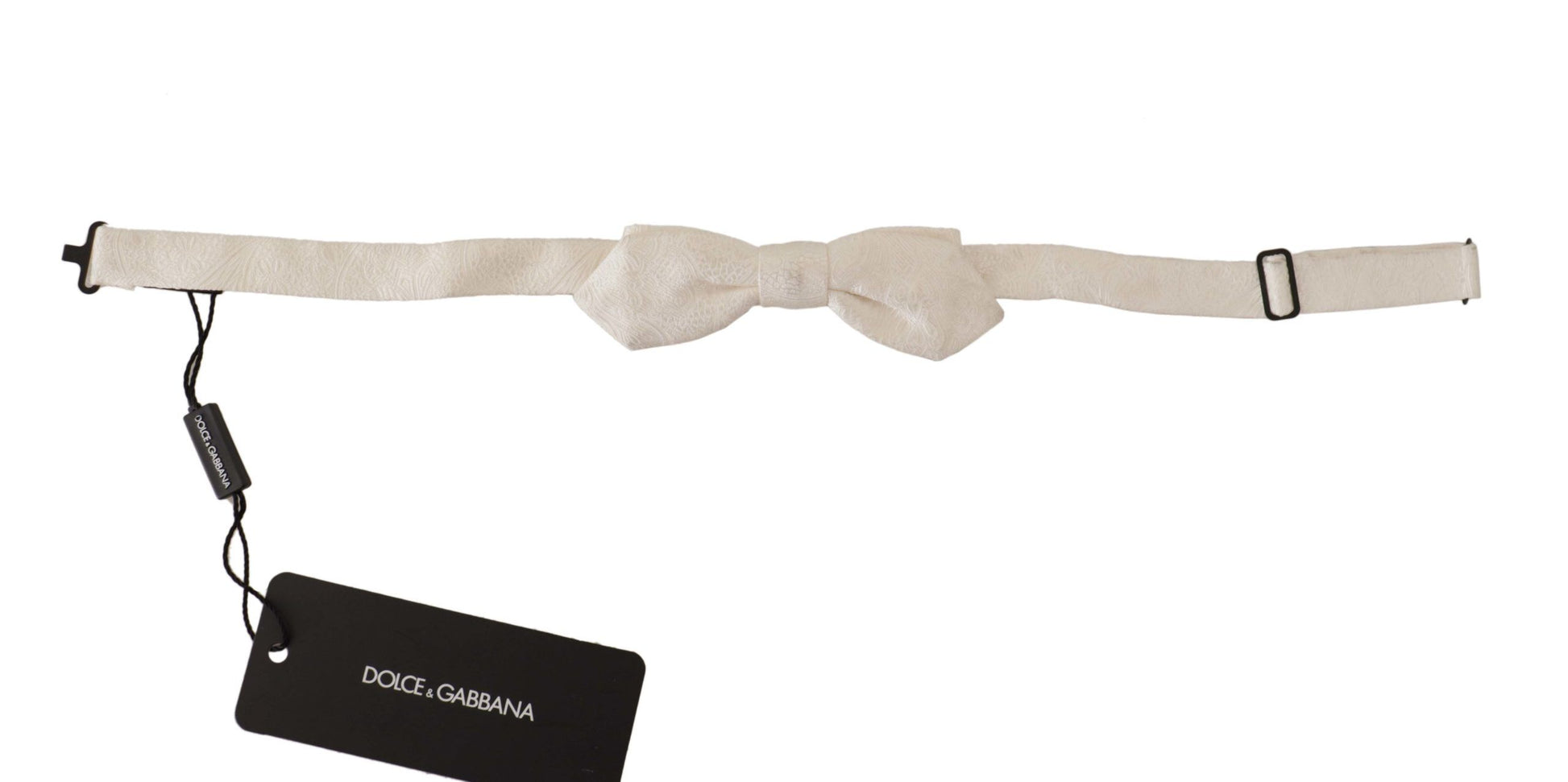 Elegant White Silk Bow Tie